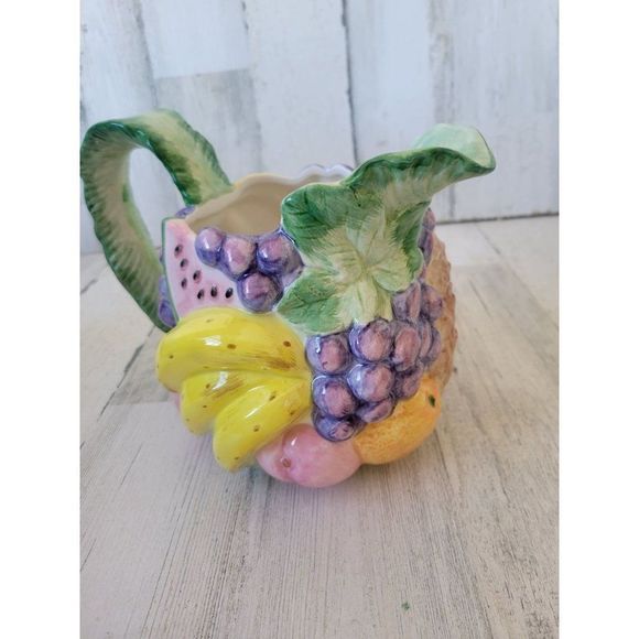 Fitz Floyd Calypso tropical banana fruit pitcher jug 1.5 quart vintage 1988 - Picture 5 of 9